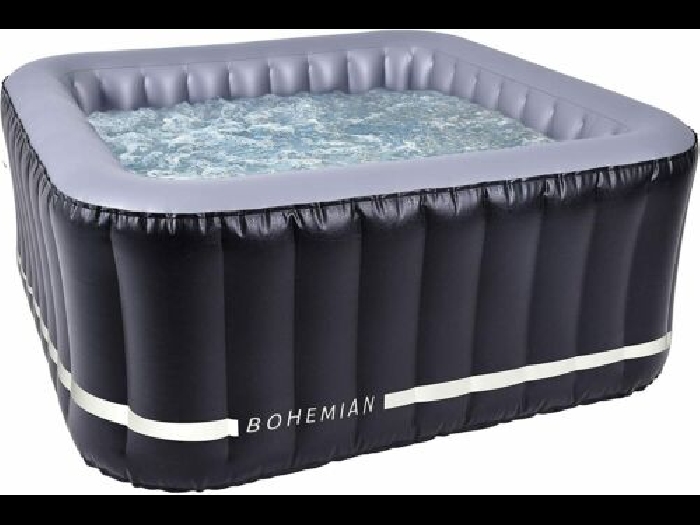 Spa gonflable jacuzzi carré bain hydromassant chauffant 4 places massage détente
