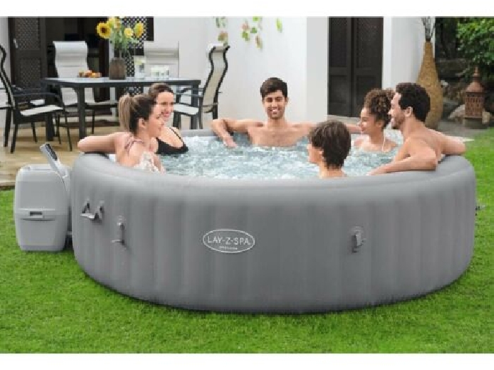 Bestway Cuve Thermale Ronde Lay-Z-Spa Grenada Airjet Bain à Remous Gonflable