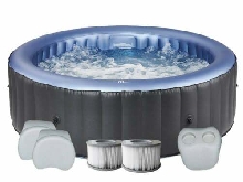Spa gonflable rond 4 places BERGEN Gris  avec set confort + 2 filtres supplément